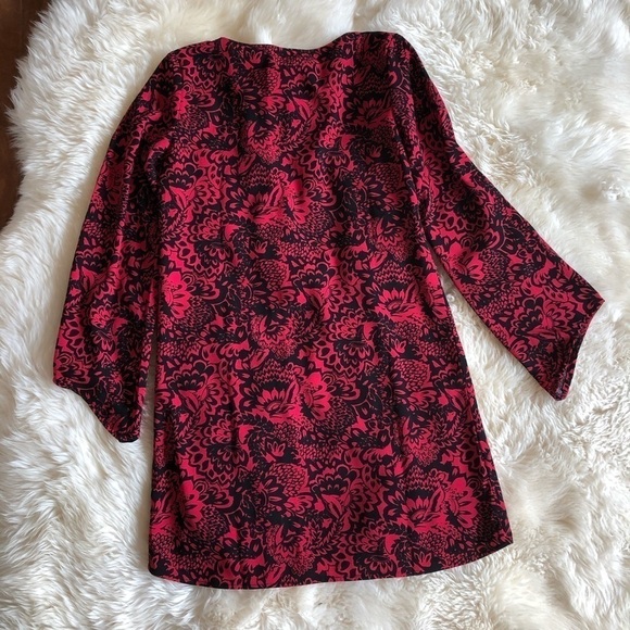 Leith Print Bell Sleeve Shift Dress High Low Small - Picture 7 of 8